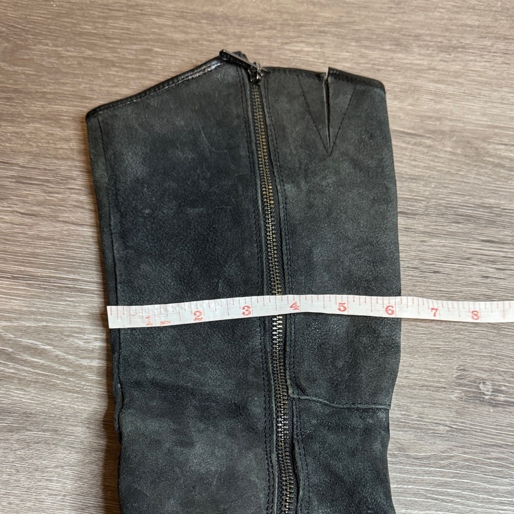 Donald Pliner Black Suede and Leather Knee-High Women's Boots - Picture 13 of 14